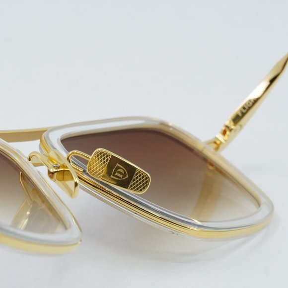 Dita FLIGHT-006-7806-L Sunglasses Crystal/Gold Aviator Frame, Brown Lenses - Picture 6 of 12